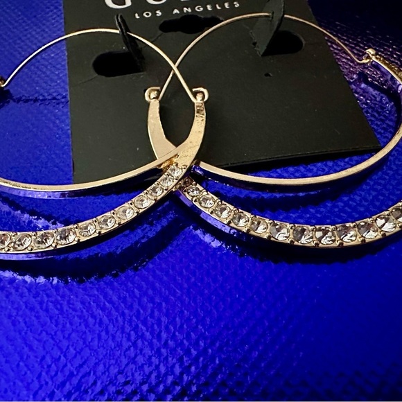Guess Gold Crystal Embellished Earrings - Picture 2 of 6